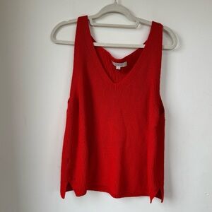 LOFT Vibrant Red Sleeveless Knit Top